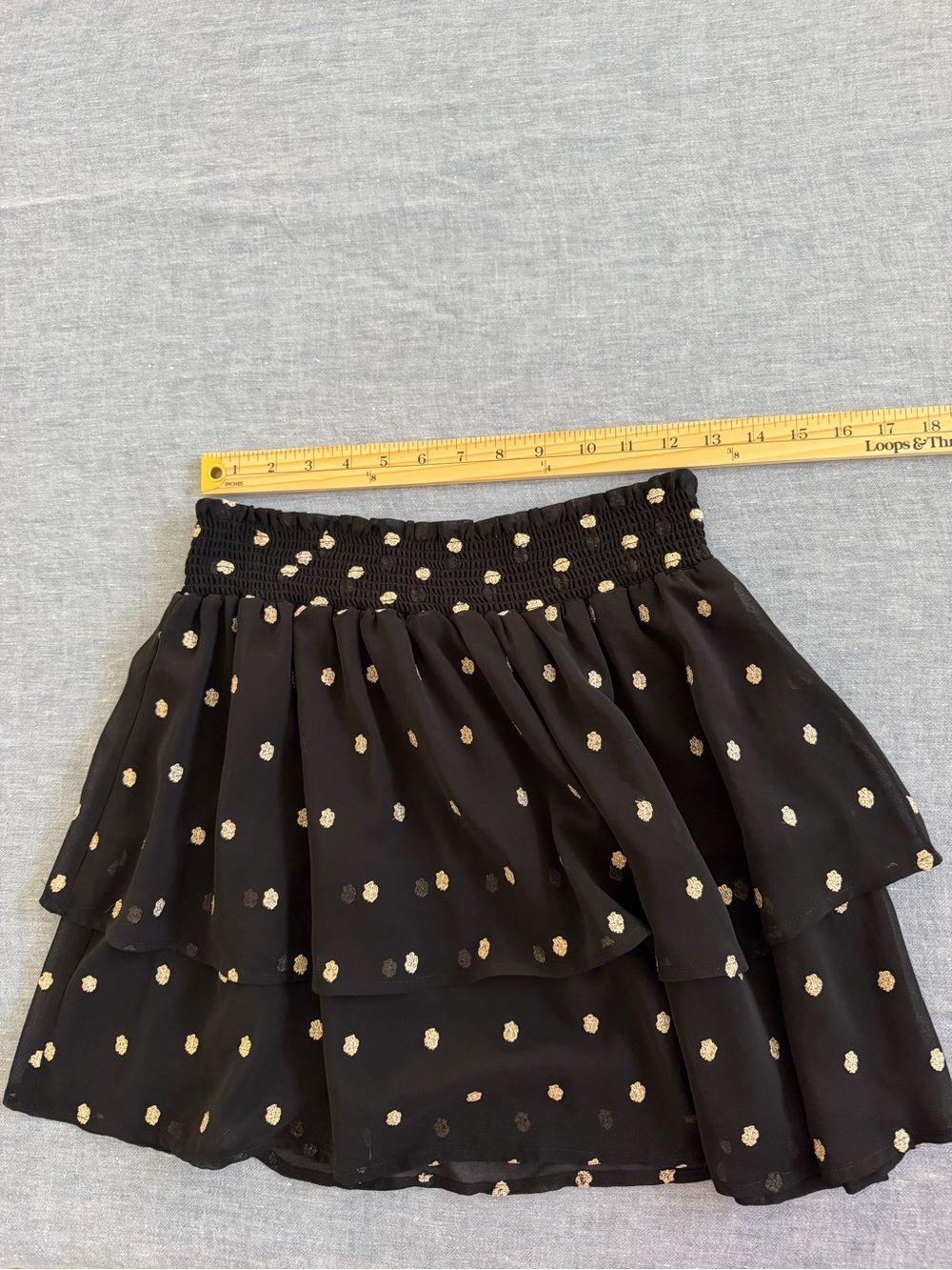 saltwater LUXE Black Mini Skirt with Gold Dot Accents